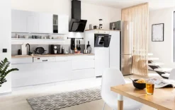 KOCHSTATION Küchenzeile »KS-Virginia,neu in verbesserter Ausführung« Arbeitsplatte 38 mm stark, Stauraum, Softclose,Breite 350 cm,Soft-Close, mit Glaskeramik-oder Induktionskochfeld