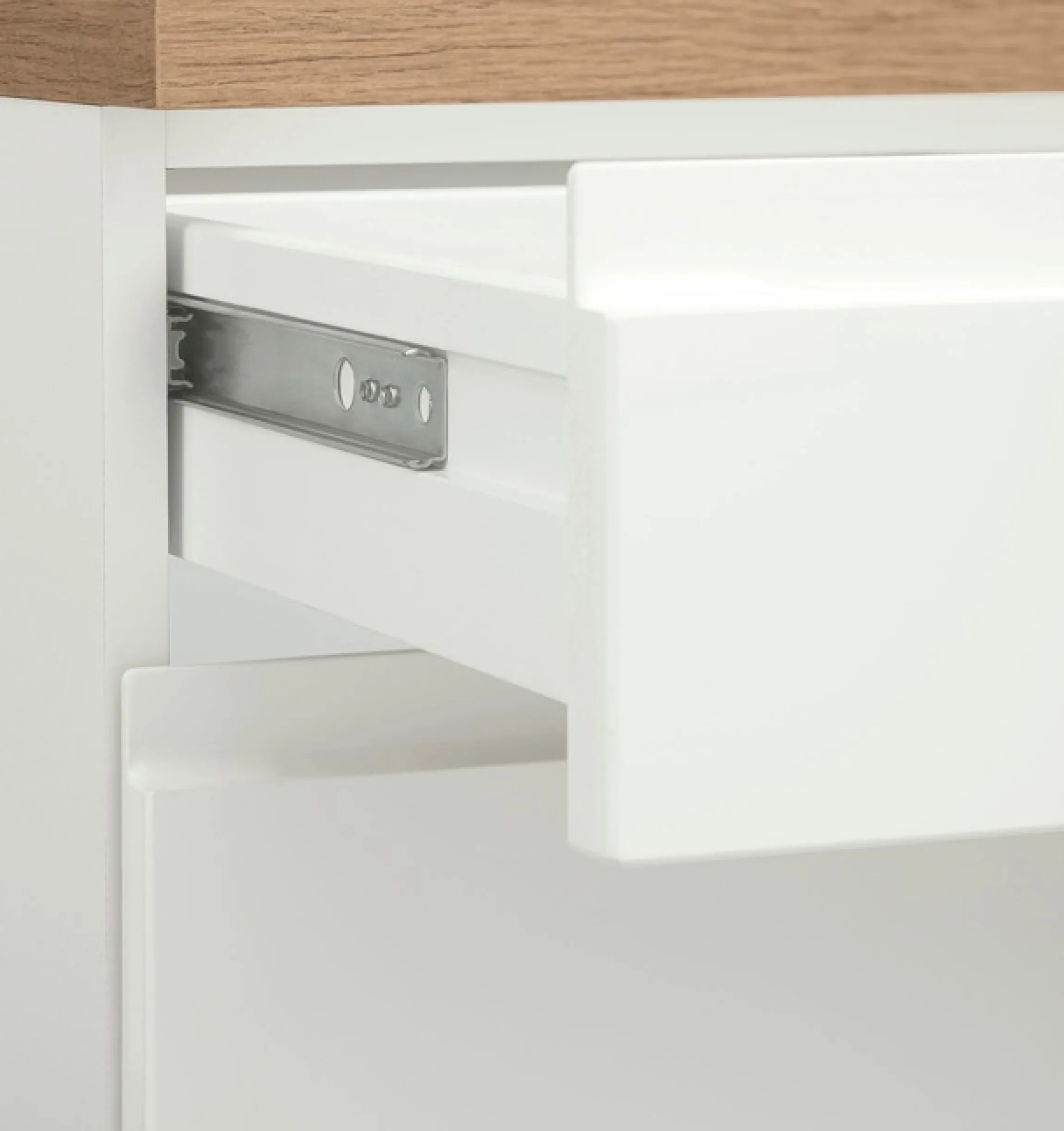 KOCHSTATION Küchenzeile »KS-Virginia,neu in verbesserter Ausführung« Arbeitsplatte 38 mm stark, Stauraum, Softclose,Breite 350 cm,Soft-Close, mit Glaskeramik-oder Induktionskochfeld