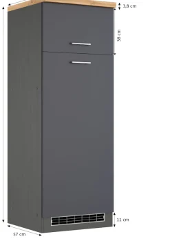 KOCHSTATION Kühlumbauschrank »KS-Milan« Kühl-/Gefrierschrankumbau 60 cm, matt oder hochglänzend