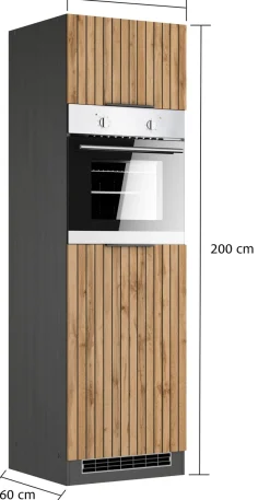 KOCHSTATION Kühlumbauschrank »KS-Lagos« Breite/Höhe 60/200 cm, mit 2 Türen und 1 offenen Nische