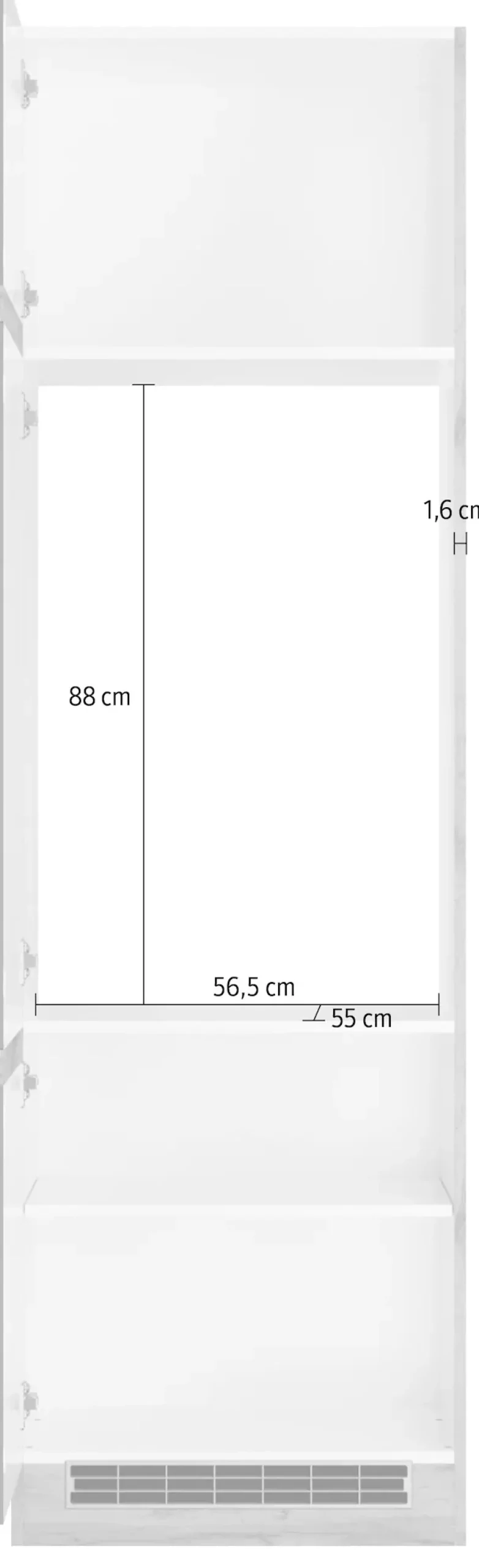 KOCHSTATION Kühlumbauschrank »KS-Riesa« Breite 60 cm, MDF-Fronten