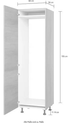 KOCHSTATION Kühlumbauschrank »Trea« für integrierte Kühl-Gefrierkombi 176,6 cm, Breite 60 cm, Höhe 195 cm