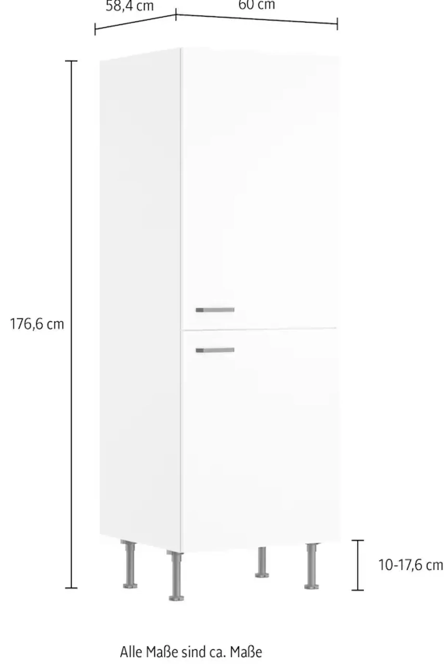 KOCHSTATION Kühlumbauschrank »KS-Paula« 60 cm breit, 176 cm hoch, mit 2 Türen, 1 Einlegeboden