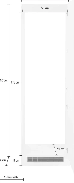 KOCHSTATION Kühlumbauschrank »KS-Kehl« für Einbau-Kühl/Gefrierkombination, Nischenhöhe 178cm