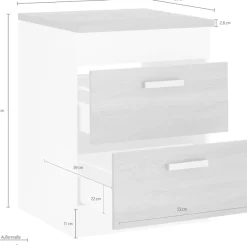 KOCHSTATION Kochfeldumbauschrank »KS-Gera« Breite 60 cm