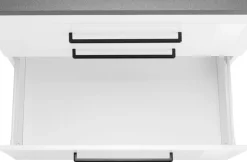 KOCHSTATION Kochfeldumbauschrank »KS-Tulsa« 80 cm breit, 2 Schubladen, 1 großer Auszug, schwarzer Metallgriff