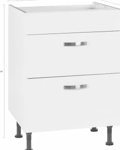 KOCHSTATION Kochfeldumbauschrank »Cara« Breite 60 cm, mit Vollauszügen und Soft-Close-Funktion