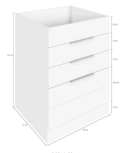 KOCHSTATION Kochfeldumbauschrank »KS-Luhe« 60 cm breit, hochwertige MDF-Fronten mit waagerechter Lisene