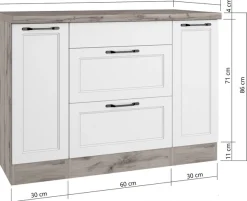 KOCHSTATION Kochfeldumbauschrank »KS-Lana« Breite 120 cm