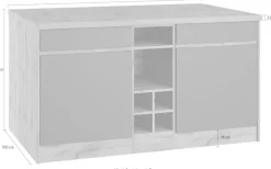 KOCHSTATION Kochinsel »KS-Riesa« Breite 153 cm, Tiefe 100 cm, MDF-Fronten
