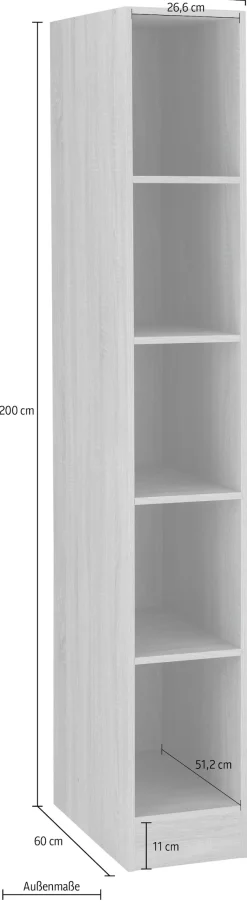 KOCHSTATION Regal »KS-Wien« 30 cm breit, mit Fächern