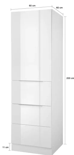KOCHSTATION Seitenschrank »KS-Brindisi« 60 cm breit, 200 cm hoch, viel Stauraum