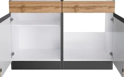 KOCHSTATION Spülenschrank »KS-Riesa« Breite 120 cm, MDF-Fronten