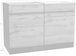 KOCHSTATION Spülenschrank »KS-Riesa« Breite 120 cm, MDF-Fronten