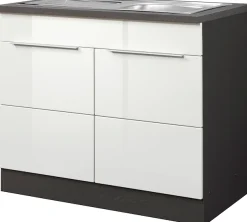 KOCHSTATION Spülenschrank »KS-Brindisi« 100 cm breit, inklusive Einbauspüle