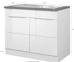 KOCHSTATION Spülenschrank »KS-Brindisi« 100 cm breit, inklusive Einbauspüle