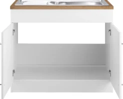KOCHSTATION Spülenschrank »KS-Samos« 100 cm breit, inkl. Einbauspüle