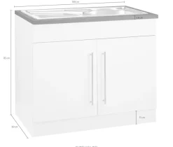 KOCHSTATION Spülenschrank »KS-Samos« 100 cm breit, inkl. Einbauspüle