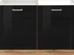 KOCHSTATION Spülenschrank »KS-Tinnum« 120 cm breit, MDF-Fronten, Metallgriffe, inklusive Einbauspüle
