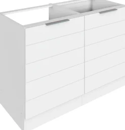 KOCHSTATION Spülenschrank »KS-Luhe« 120 cm breit, hochwertige MDF-Fronten mit waagerechter Lisene