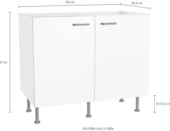 KOCHSTATION Spülenschrank »KS-Paula« 100 cm breit, 87 cm hoch, mit 1 Tür