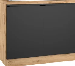 KOCHSTATION Spülenschrank »KS-Virginia,neu in verbesserter Ausführung« Stauraum, Softclose, ohne Armatur,Breite 100 cm, inklusive Einbauspüle, Soft-Close