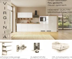 KOCHSTATION Spülenschrank »KS-Virginia,neu in verbesserter Ausführung« Stauraum, Softclose, ohne Armatur,Breite 100 cm, inklusive Einbauspüle, Soft-Close