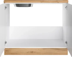 KOCHSTATION Spülenschrank »KS-Virginia,neu in verbesserter Ausführung« Stauraum, Softclose, ohne Armatur,Breite 100 cm, inklusive Einbauspüle, Soft-Close