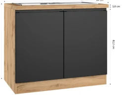KOCHSTATION Spülenschrank »KS-Virginia,neu in verbesserter Ausführung« Stauraum, Softclose, ohne Armatur,Breite 100 cm, inklusive Einbauspüle, Soft-Close