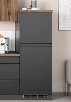 KOCHSTATION Umbauschrank »KS-Bruneck« Kühlschrankumbau >>Bruneck<< 60 cm breit, hochwertige MDF-Fronten