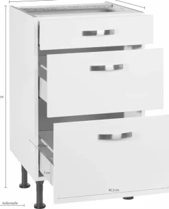 KOCHSTATION Unterschrank »KS-Cara« Breite 50 cm, mit Vollauszügen und Soft-Close-Funktion