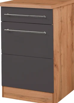 KOCHSTATION Unterschrank »KS-Wien« Breite 50 cm, mit 1 Tür und 1 Schubkasten