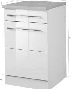 KOCHSTATION Unterschrank »KS-Wien« Breite 50 cm, mit 1 Tür und 1 Schubkasten