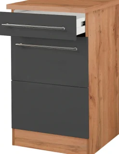 KOCHSTATION Unterschrank »KS-Wien« Breite 50 cm, mit 1 Tür und 1 Schubkasten