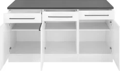 KOCHSTATION Unterschrank »KS-Tulsa« 150 cm breit, 3 Schubkästen, 3 Türen, auch als Sideboard verwendbar