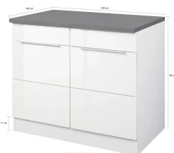 KOCHSTATION Unterschrank »KS-Brindisi« 100 cm breit, viel Stauraum