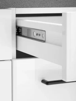 KOCHSTATION Unterschrank »KS-Tulsa« 100 cm breit, 2 Schubkästen, 2 Türen, schwarzer Metallgriff, MDF Front
