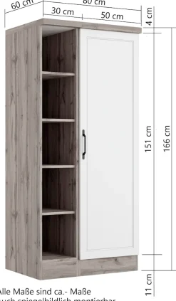 KOCHSTATION Vorratsschrank »KS-Lana« Breite 80 cm