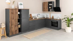 KOCHSTATION Winkelküche »KS-Bruneck« Stellbreite 380/180 cm breit, wahlweise mit oder ohne E-Geräte, MDF