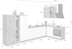 KOCHSTATION Winkelküche »KS-Bruneck« Stellbreite 380/180 cm breit, wahlweise mit oder ohne E-Geräte, MDF