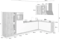 KOCHSTATION Winkelküche »KS-Bruneck« Stellbreite 380/180 cm breit, Ceran oder Induktionskochfeld, MDF