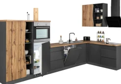 KOCHSTATION Winkelküche »KS-Bruneck« Stellbreite 380/180 cm breit, Ceran oder Induktionskochfeld, MDF