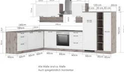 KOCHSTATION Winkelküche »KS-Lana« Stellbreite 240/360 cm, wahlweise mit oder ohne E-Geräte