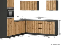 KOCHSTATION Winkelküche »KS-Lagos, Stellbreite 240/240 cm, wahlweise mit E-Geräten« GK-oder Induktionskochfeld,Kühlschrank,Spüle edelstahl oder schwarz