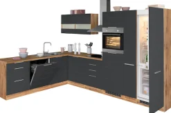 KOCHSTATION Winkelküche »KS-Luhe« Stellbreite 240x330 cm, wahlweise mit oder ohne E-Geräten, MDF-Fronten
