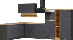 KOCHSTATION Winkelküche »KS-Milan« Stellbreite 340/220 cm, viel Stauraum, wahlweise mit E-Geräten