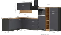 KOCHSTATION Winkelküche »KS-Milan« Stellbreite 340/220 cm, viel Stauraum, wahlweise mit E-Geräten