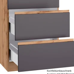 KOCHSTATION Winkelküche »KS-Riesa« Stellbreite 490/153 cm, wahlweise mit Induktionskochfeld