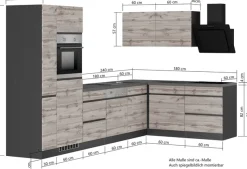 KOCHSTATION Winkelküche »KS-Riesa« Stellbreite 330/180 cm, ohne E-Geräte