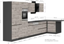 KOCHSTATION Winkelküche »KS-Riesa« Stellbreite 490/153 cm, ohne E-Geräte